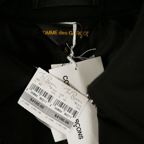 Comme des Garçons Black Bubble Trench Coat With Distressed Clear Plastic Details - Picture 6 of 8